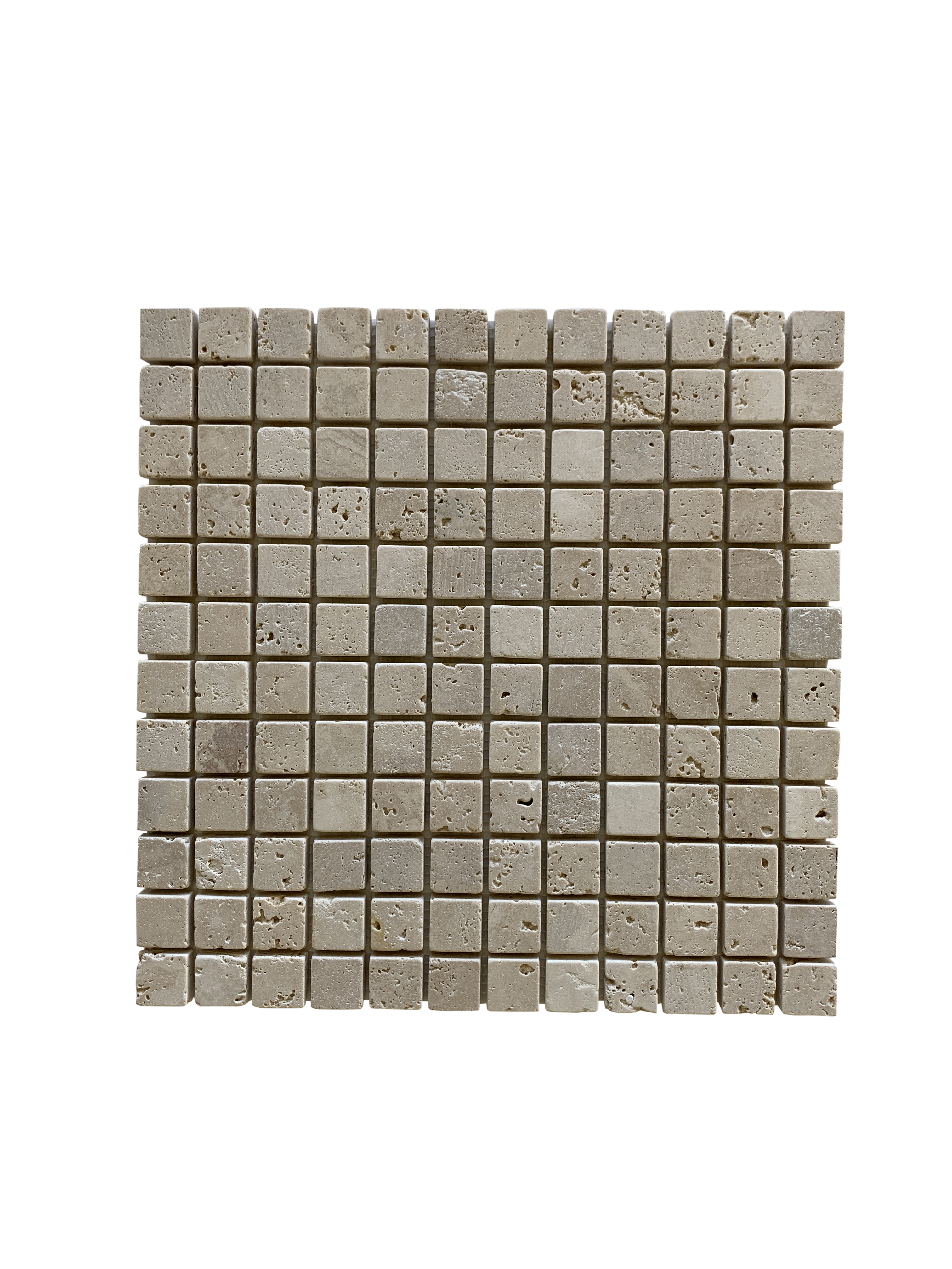LIGHT TRAVERTINE MOSAIC TUMBLED SQUARE 1